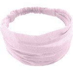 Headscarf headband- Baby size pink gingham - PPMC