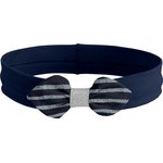 Jersey knit baby headband striped silver dark blue - PPMC