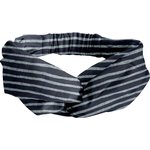 crossed headband striped silver dark blue - PPMC