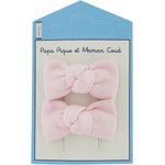 Barrettes clic-clac petits noeuds oxford rose - PPMC