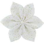 Barrette fleur étoile 4  blanc pailleté - PPMC