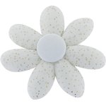 Pasador flor margarita  blanco lentejuelas - PPMC
