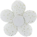 Petite barrette mini-fleur  blanc pailleté - PPMC