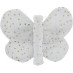 Butterfly hair clip white sequined - PPMC