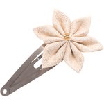 Barrette clic-clac fleur étoile  lin pailleté - PPMC