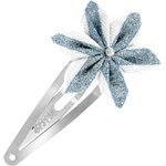 Star flower hairclip striped blue gray glitter - PPMC
