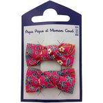 Small bows hair clips badiane framboise - PPMC