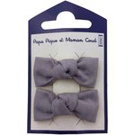 Small bows hair clips gaze lilas - PPMC