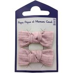 Small bows hair clips gaze lurex rose - PPMC
