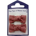 Small bows hair clips gaze pois or rouille - PPMC