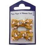 Barrettes clic-clac petits noeuds gypso ocre - PPMC