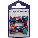 Small bows hair clips huppette fleurie - PPMC