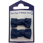 Small bows hair clips navy blue - PPMC
