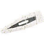 Fabric hair clip white sequined - PPMC