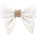 Mini bow tie clip white sequined - PPMC