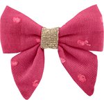 Mini bow tie clip plumetis rose fuchsia - PPMC
