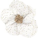 Mini Barrette Pétales de Fleur  blanc pailleté - PPMC