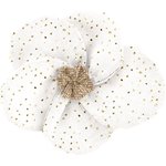 Pétalo de flor de pelo deslizante pequeño blanco lentejuelas - PPMC