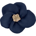 Petite Barrette Pétales de Fleur bleu marine - PPMC