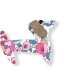 Basset hound hair clip pink buds - PPMC