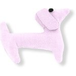 Pasador de pelo en forma de perro rosa oxford - PPMC