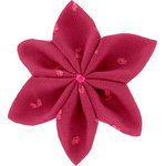 Star flower 4 hairslide plumetis rose fuchsia - PPMC
