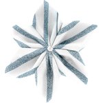 Star flower 4 hairslide striped blue gray glitter - PPMC