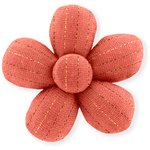 Petite barrette mini-fleur gaze lurex corail - PPMC