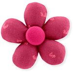 Petite barrette mini-fleur plumetis rose fuchsia - PPMC