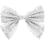Barrette noeud papillon broderie anglaise blanche - PPMC