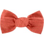 Small bow hair slide coral lurex gauze - PPMC