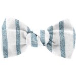 Small bow hair slide striped blue gray glitter - PPMC