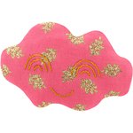 Barrette nuage feuillage or rose - PPMC