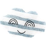 Cloud hair-clips striped blue gray glitter - PPMC