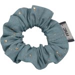 Mini Scrunchie gaze pois or bleu gris - PPMC