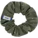 Small scrunchie gaze pois or kaki - PPMC