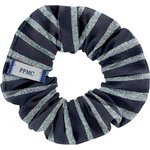 Small scrunchie striped silver dark blue - PPMC