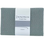 1 m fabric coupon gaze pois or bleu gris - PPMC