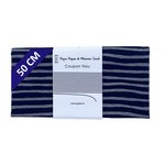 Coupon tissu 50 cm rayé argent marine - PPMC