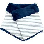 Adult Fur scarf snood striped blue gray glitter - PPMC