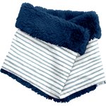 Children fur scarf snood striped blue gray glitter - PPMC
