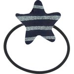 Pony-tail elastic hair star striped silver dark blue - PPMC