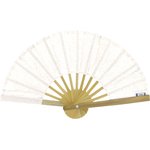 Hand-held fan white sequined - PPMC