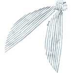 Long tail scrunchie striped blue gray glitter - PPMC