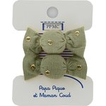 Mini Candy Foam Elastics almond green with golden dots gauze - PPMC