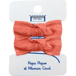 Small elastic bows coral lurex gauze - PPMC