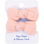 Gomas de pelo con lazos gasa de algodón rosa - PPMC