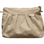 Pleated clutch bag golden linen - PPMC