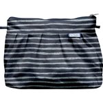Pleated clutch bag striped silver dark blue - PPMC