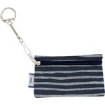 Keyring  wallet striped silver dark blue - PPMC